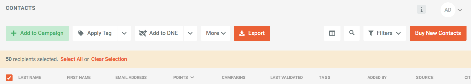 Getting started #7 - Contact management - 5 - Toolbar when Contact is Selected.png