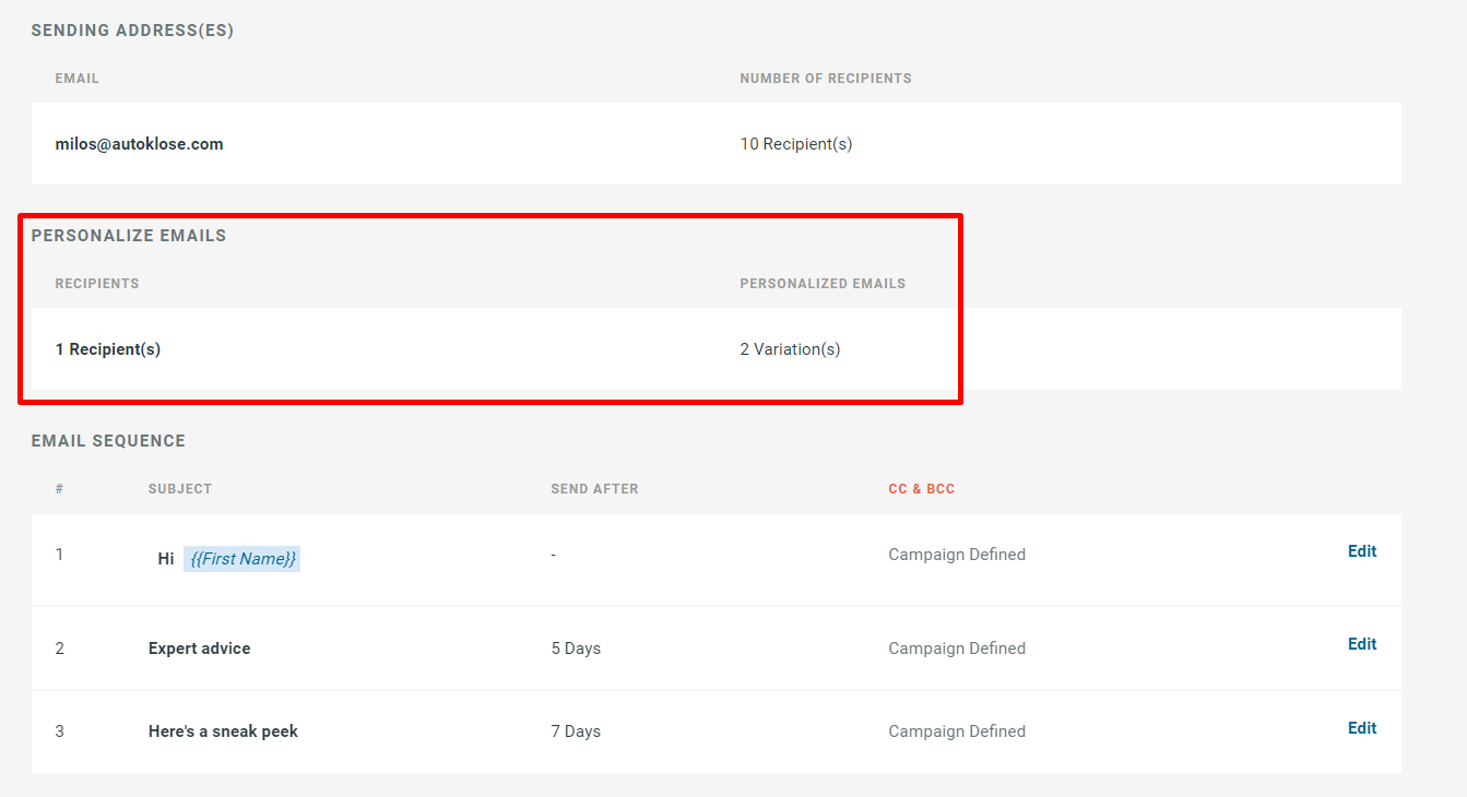 Getting started #5 - Create a Campaign - 12 - Step 5 Personalize emails.png