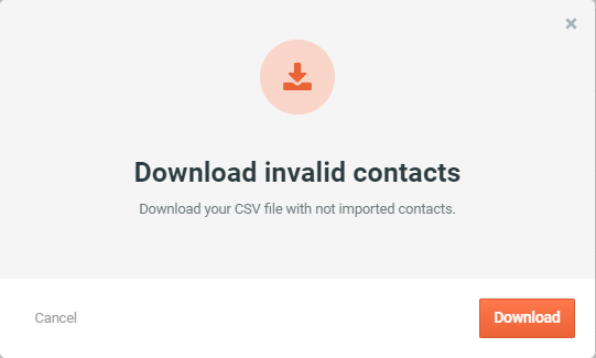 Import a contact list via a .csv file - 5 - Download Invalid contacts.png