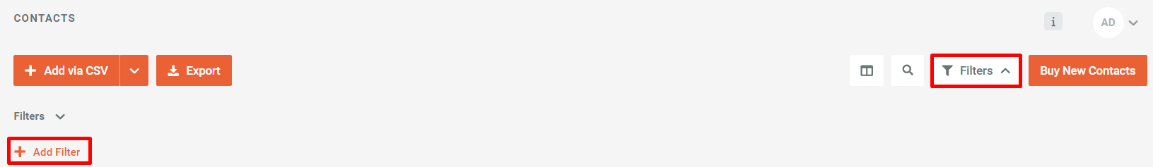 Exclude filters - 1 - Add filter in Contacts section.png