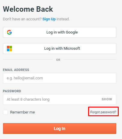 Forgot Password - 1 - Login page.png