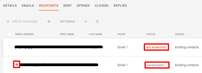 Not Interested vs. Unsubscribed reply type - 1 - Recipient Status.png