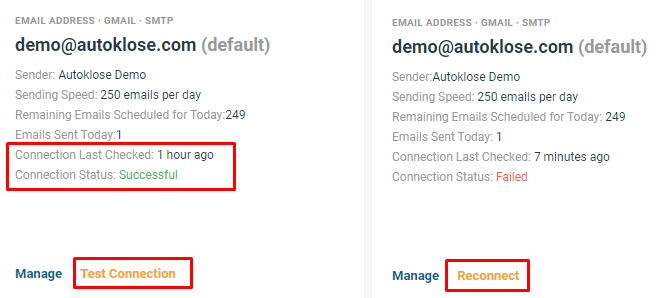 Lost connection with the email account. Email account connection issue - 2 - Connection Status.png