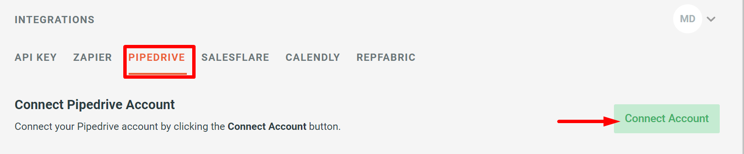Autoklose integration with Pipedrive - 1 - Integrations Tab.png