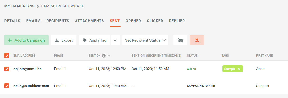 Campaigns section - 14 - Sent Tab.png
