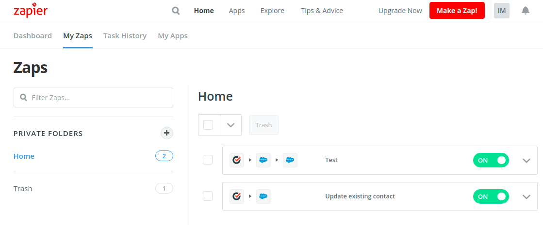Salesforce- Zapier Integration - 3 - Make a Zap.png