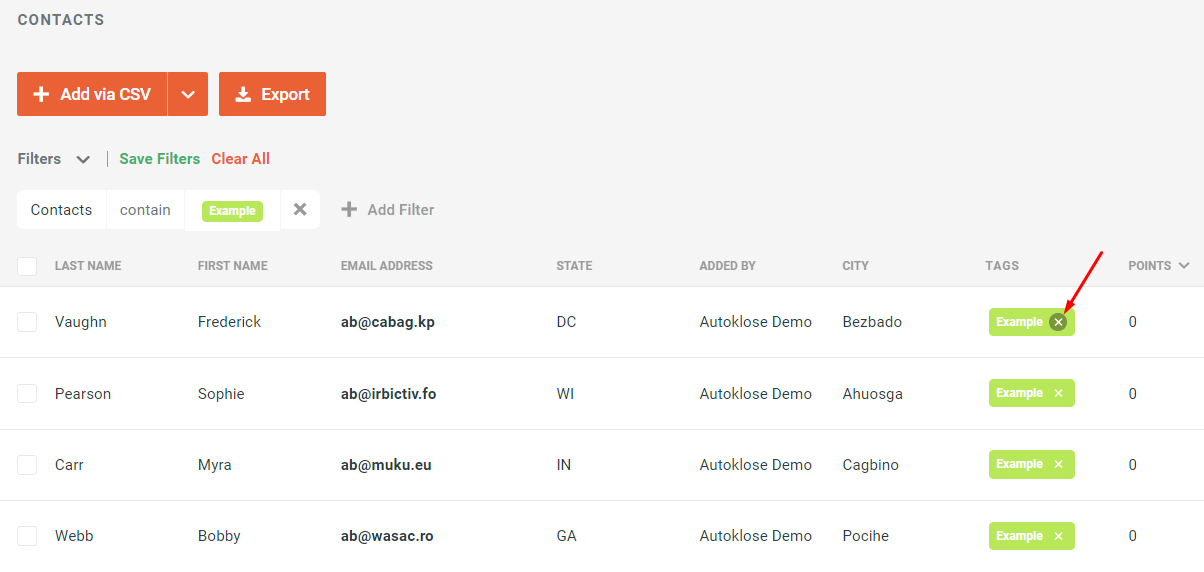 Create, Apply, or Remove Autoklose Tags - 11 - Remove tags by clicking on x next to contact.png