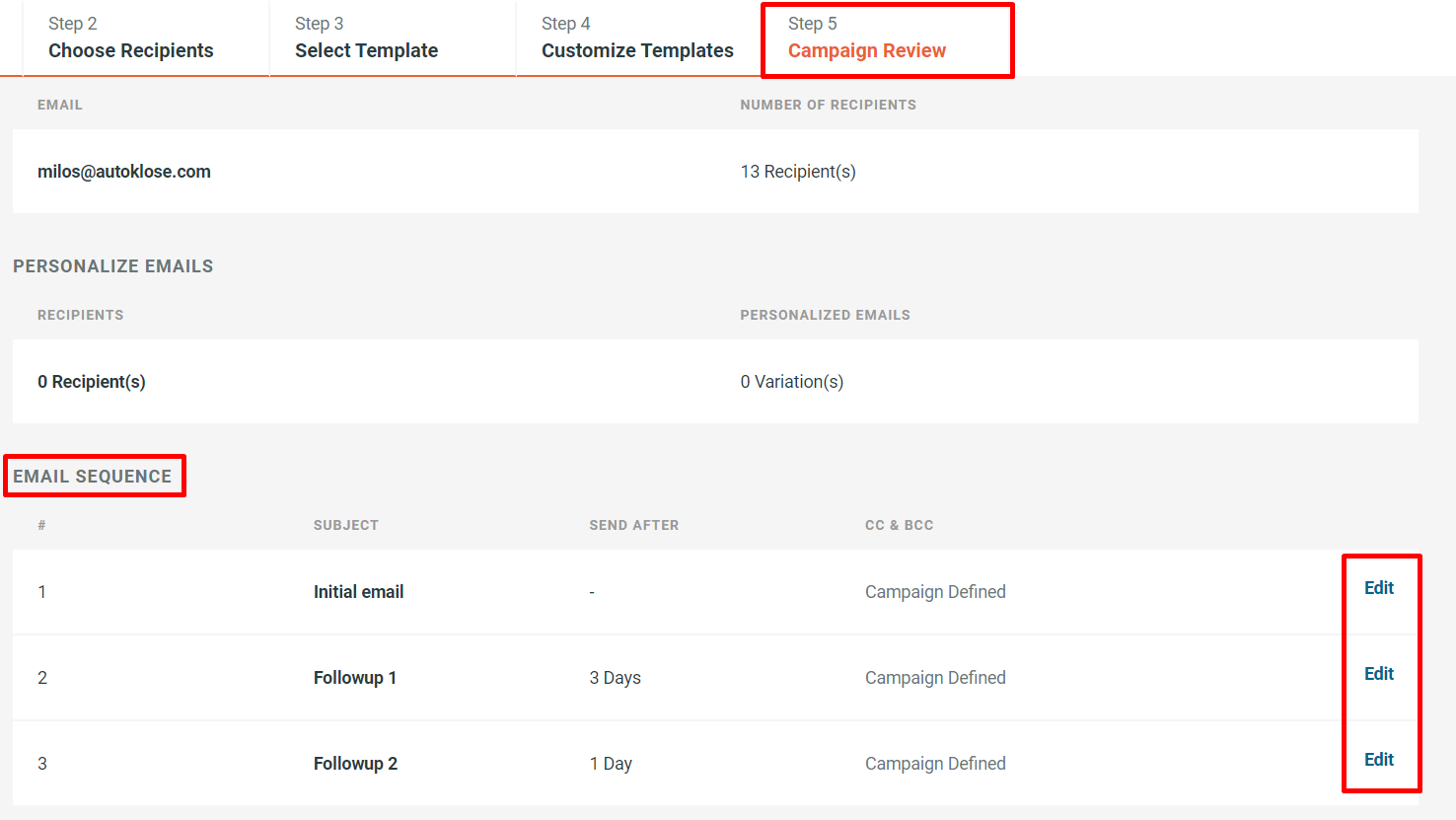 How to restart a paused finished campaign - 5 - Edit email sequence.png