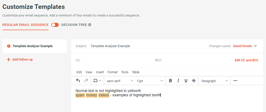 How to manage your Autoklose Template Analyzer - 1 - Highlight Spammy Words.png