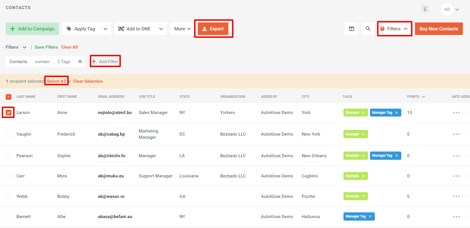 How to export a CSV file - 4 - Export from Contacts section.png