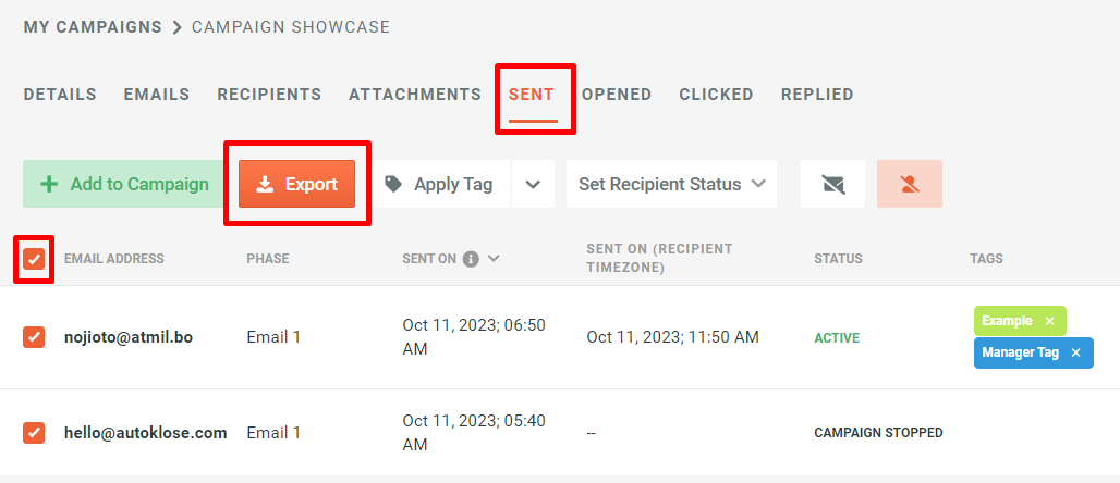 How to export a CSV file - 3 - Export from Sent Tab.png