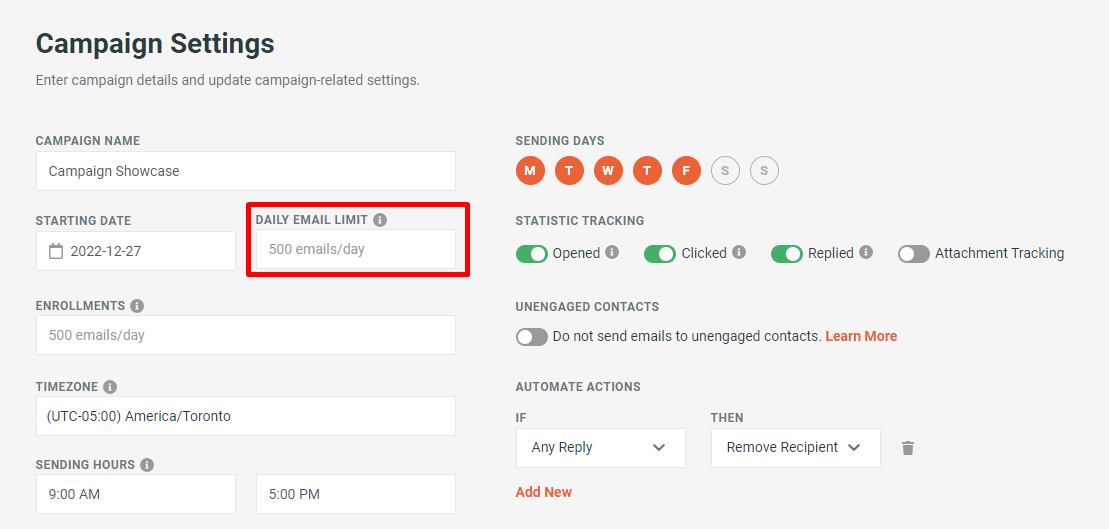 How many campaigns can I create - 1 - Campaign Daily Email limit.png