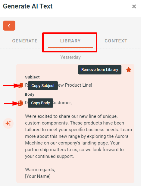 Autoklose Komposer - AI writing assistant - 6 - Library.png