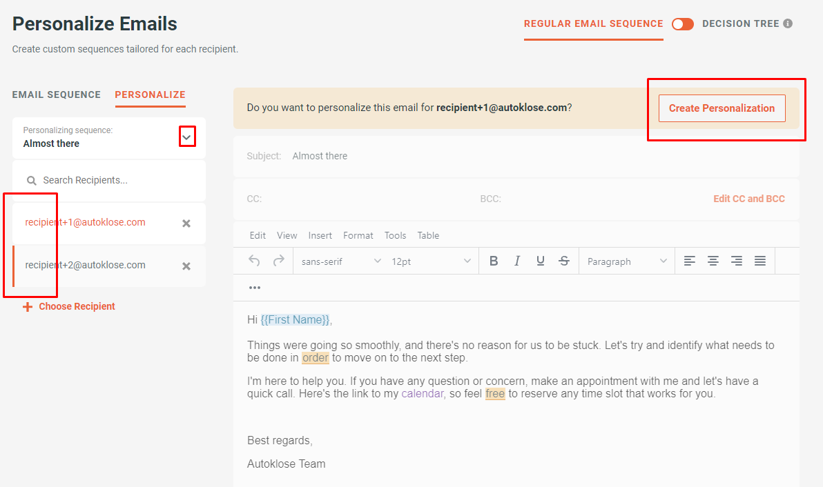 Personalize emails for campaign recipients - 4 - Create Personalization.png