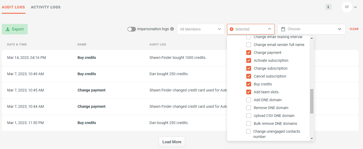 Logs - 4 - Actions field.png