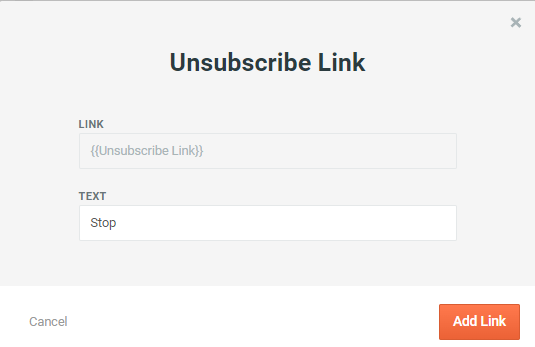 Email editor - new features and improvements - 6 - Unsubscribe link.png