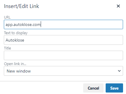 Email editor - new features and improvements - 5 - Insert Edit Link.png