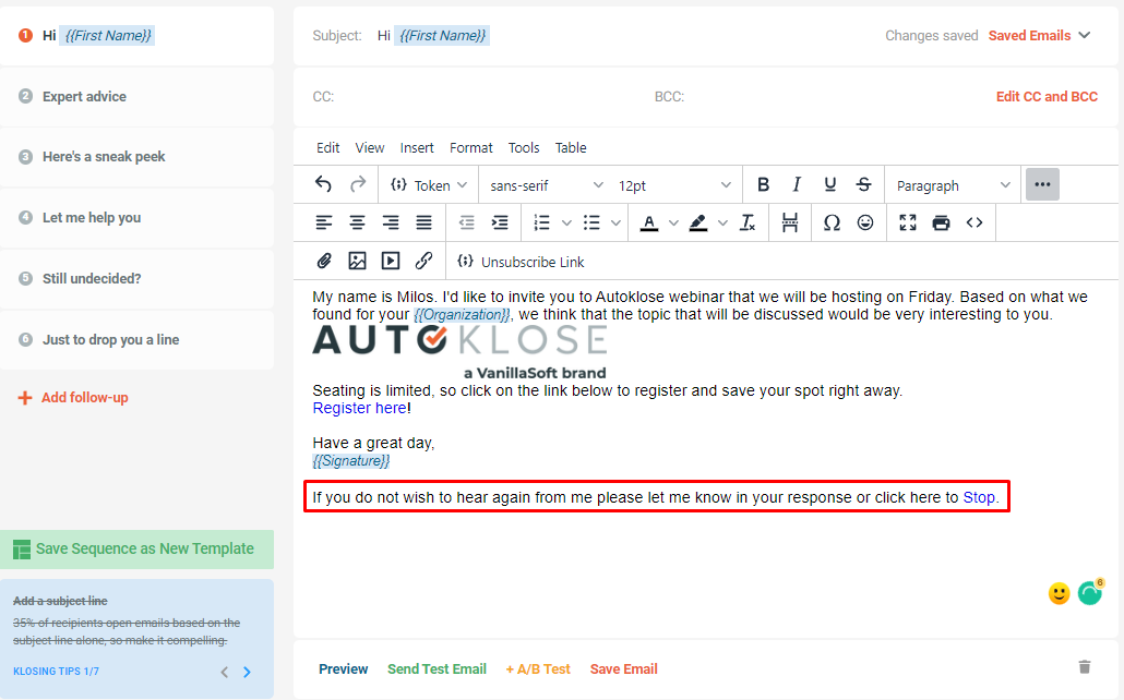 Email editor - new features and improvements - 7 - Unsub link combined with unsub text.png